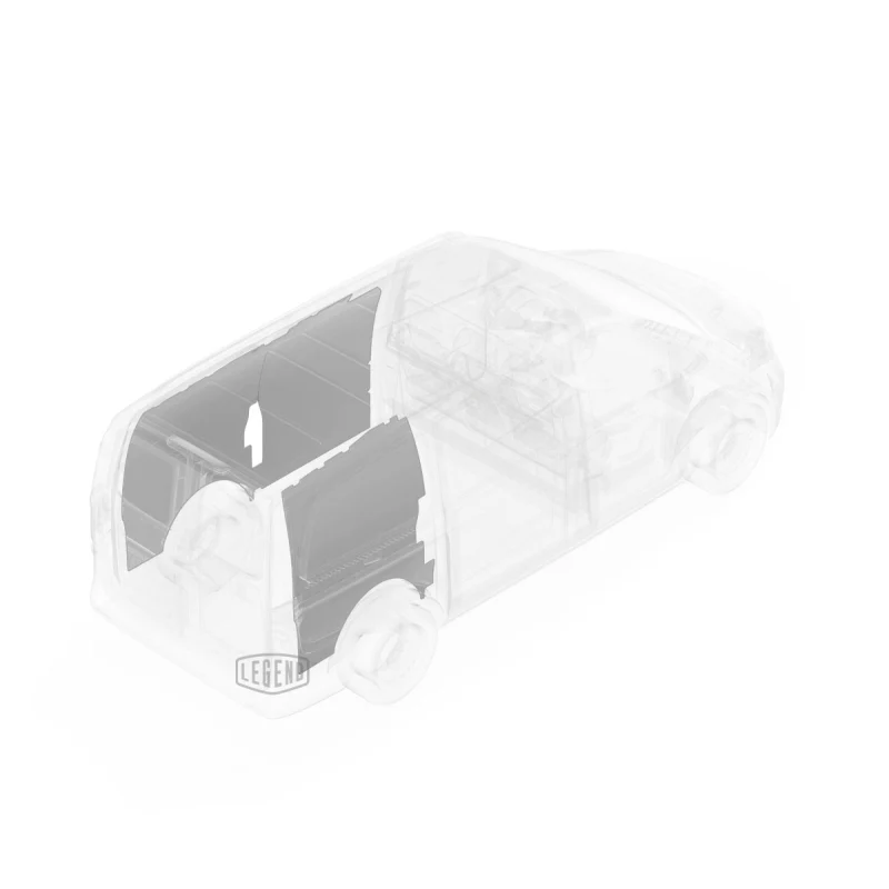 LEGEND EconoLite Wall Liner ONLY - Mercedes Metris 126" Wheelbase Cargo Van Low Roof- Textured Grey - Single Side Door Model 05M01-20 - Image 5