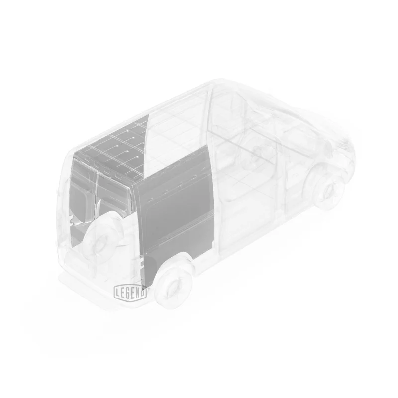 LEGEND EconoLite Wall Liner ONLY - Mercedes Sprinter 144" Wheelbase Cargo Van Low Roof - Textured Grey - Single Side Door Model 05M02-20-L - Image 5
