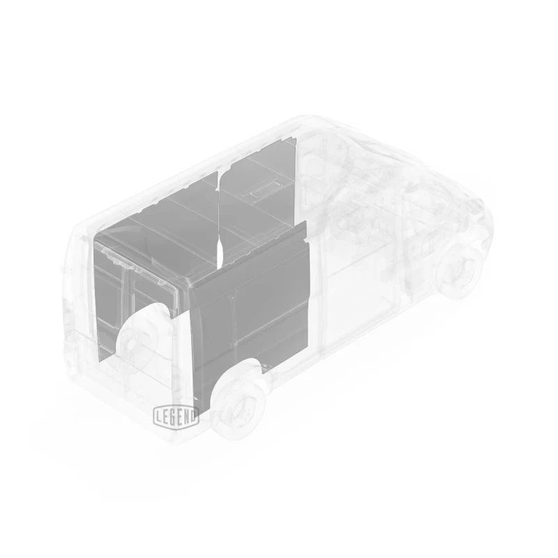 LEGEND EconoLite Wall Liner ONLY - Dual Side Doors RAM ProMaster 118" Wheelbase Cargo Van Low Roof- Textured Grey Model 05R02-20.2 - Image 5