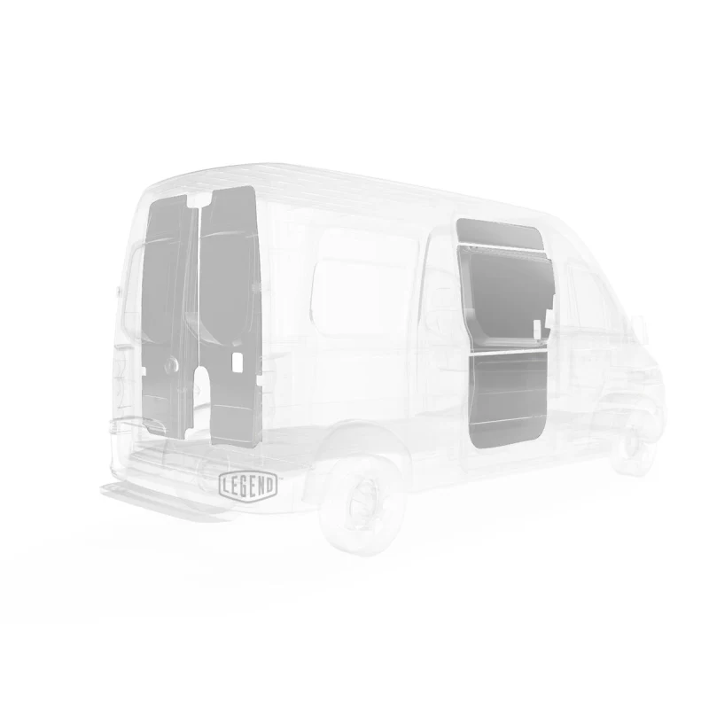 LEGEND EconoLite Door Liner ONLY - Dual Doors Mercedes Sprinter (all Wheelbase lengths) Cargo Van High Roof - Textured Grey Model 07M00-20-H.2 - Image 4