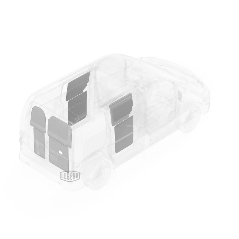 LEGEND EconoLite Door Liner ONLY - Dual Side Doors Nissan NV200 Cargo Van Regular Wheelbase- Textured Grey Model 07N01-20.2