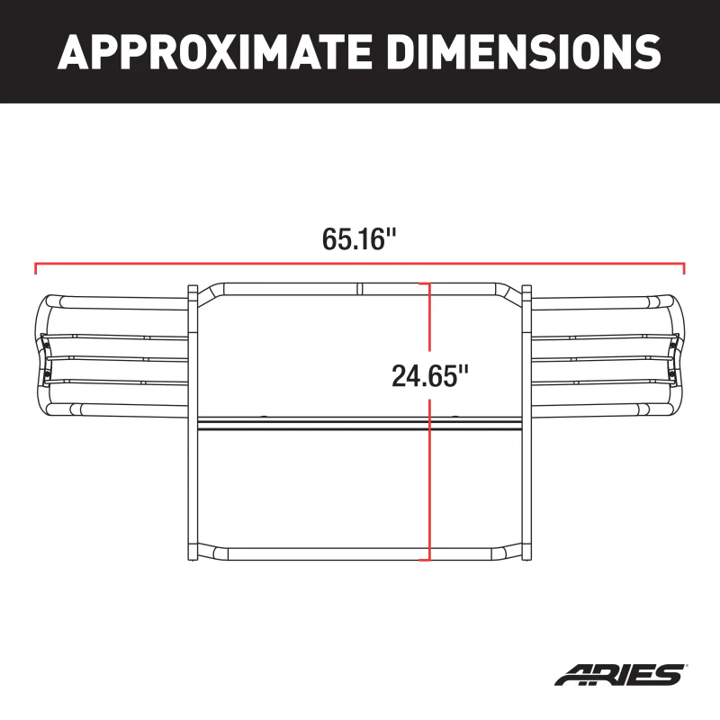 ARIES Black Steel Grille Guard, Select Jeep Cherokee, Sport Model 1043 - Image 4