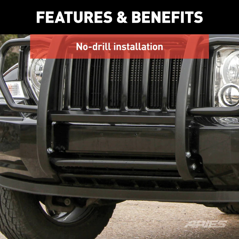 ARIES Black Steel Grille Guard, Select Jeep Liberty Model 1051 - Image 7