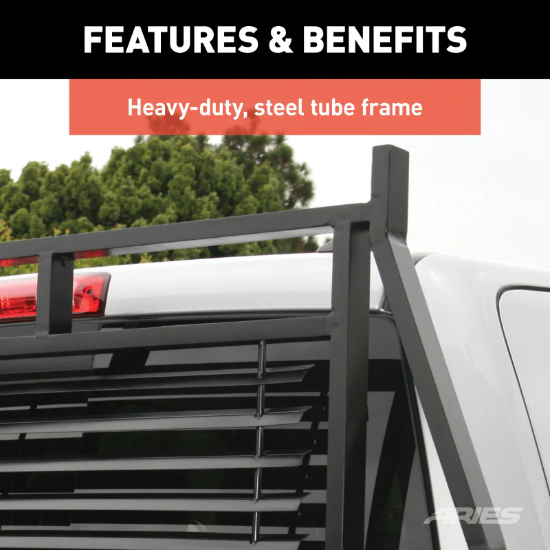 ARIES Classic Black Steel Headache Rack, Select Ford F-250, F-350, F-450 Super Duty Model 111001 - Image 5