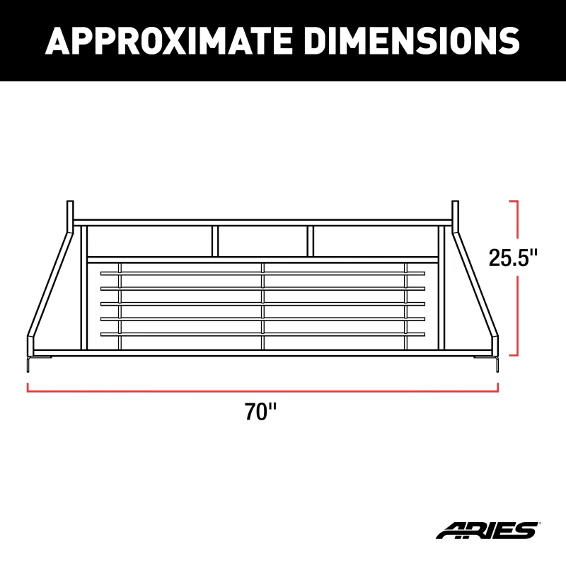 ARIES Classic Black Steel Headache Rack, Select Ford F-150 Model 111002 - Image 3