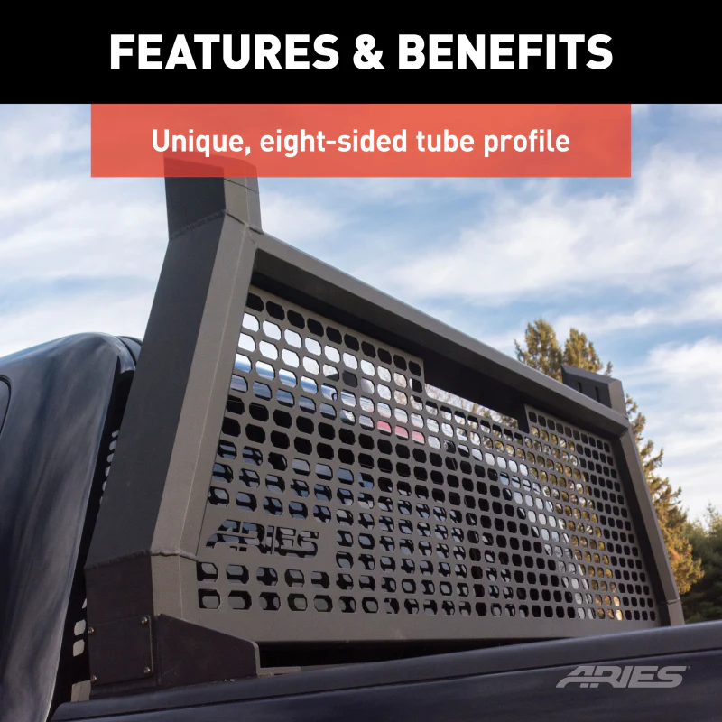 ARIES AdvantEDGE Black Aluminum Headache Rack, Select Ford F-250, F-350 Super Duty Model 1110103 - Image 7