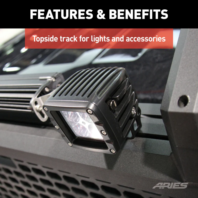 ARIES AdvantEDGE Black Aluminum Headache Rack, Select Ford F-250, F-350 Super Duty Model 1110103 - Image 9