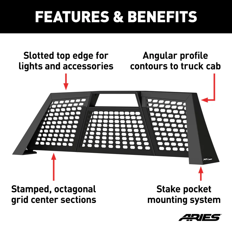 ARIES Switchback Black Aluminum Headache Rack, Select Ford F-150 Model 1110112 - Image 6