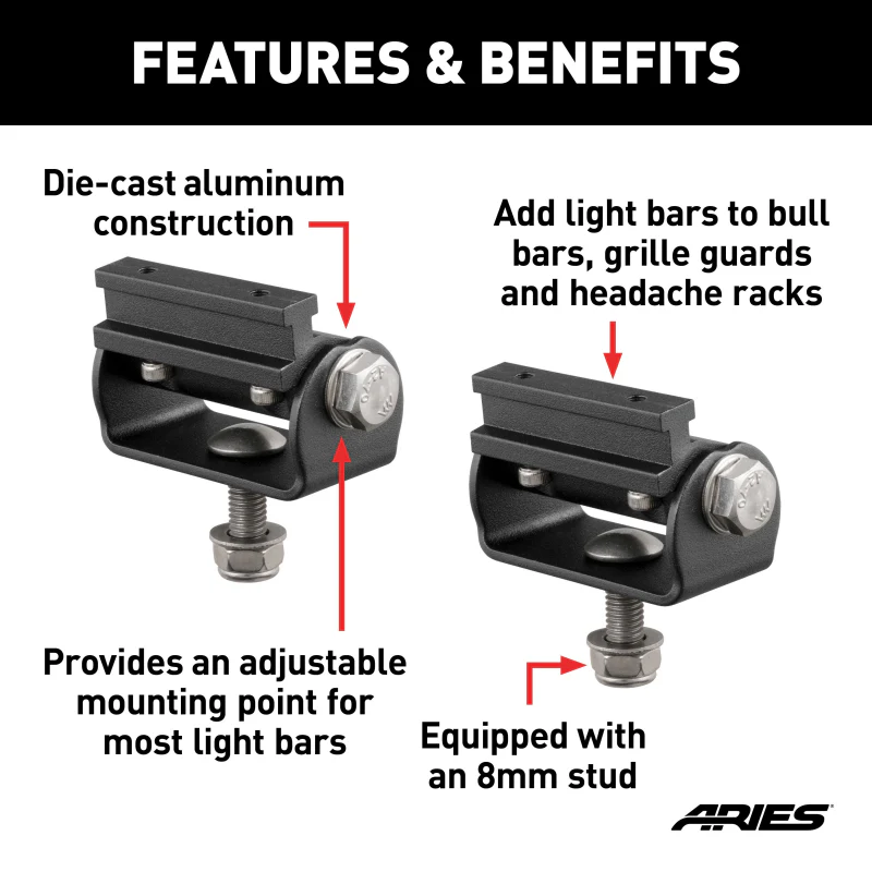 ARIES Base-Mount Light Bar Brackets Model 1110312 - Image 3