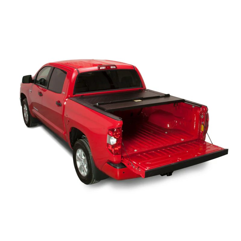 BAK BAKFlip FiberMax Hard Folding Truck Bed Cover - Rail Mounts Near Top of Bed Rail - Rails Can Be Lowered Using Drop Down Brackets - 22-24 Toyota Tundra 5' 7" Bed with or without Deck Rail System w/out Trail Special Edition Storage Boxes Model 1126440 - Image 3