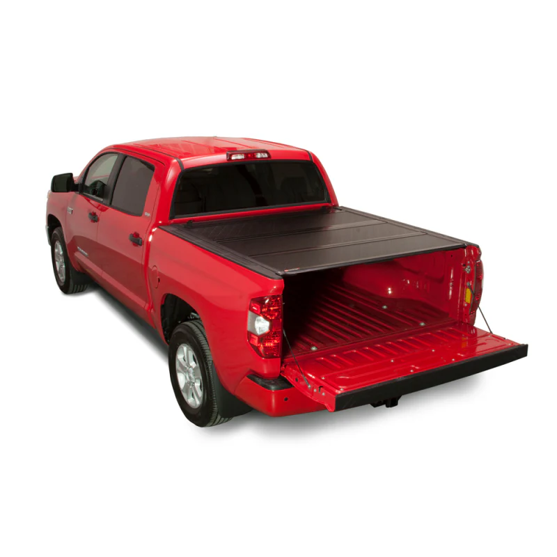 BAK BAKFlip FiberMax Hard Folding Truck Bed Cover - Rail Mounts Near Top of Bed Rail - Rails Can Be Lowered Using Drop Down Brackets - 22-24 Toyota Tundra 6' 7" Bed with or without Deck Rail System w/out Trail Special Edition Storage Boxes Model 1126441 - Image 3