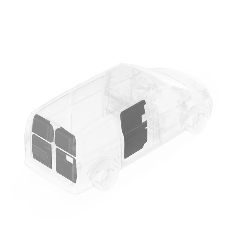 LEGEND DuraTherm Door Liner ONLY - Dual Doors Mercedes Metris 135" Extended Wheelbase Cargo Van Low Roof - Textured Grey Model 113-114-2613.2 - Image 2