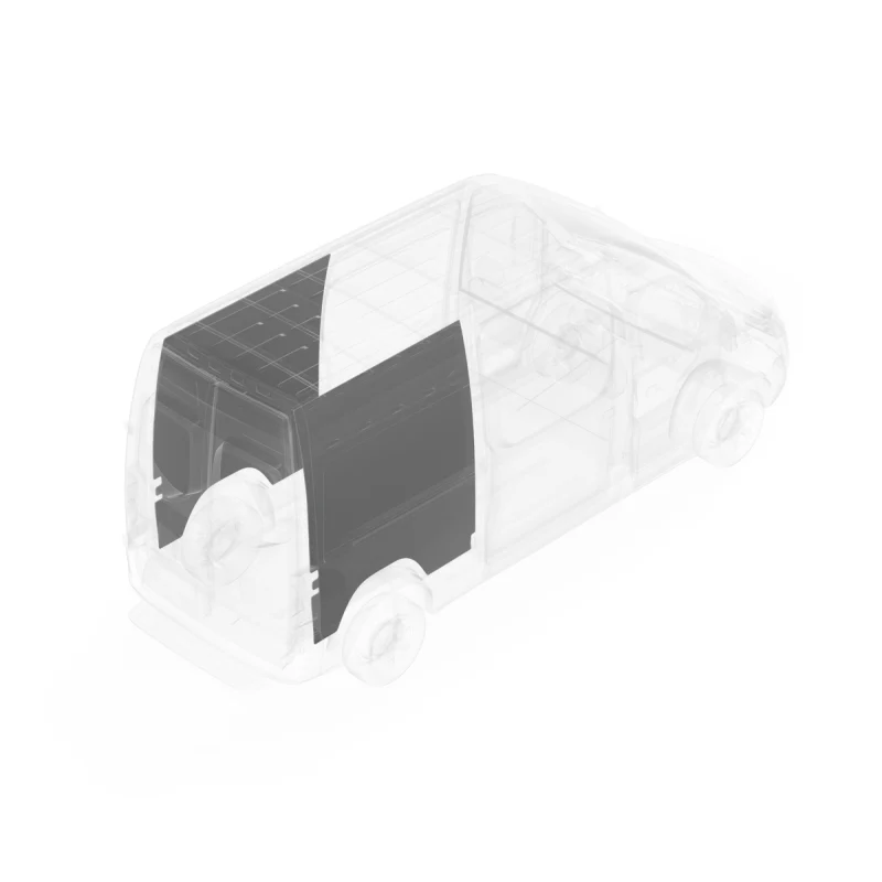 LEGEND DuraTherm Wall Liner ONLY - Dual Side Doors Mercedes Sprinter 144" Wheelbase Cargo Van Low Roof - Textured Grey Model 124-114-2613LR2 - Image 2