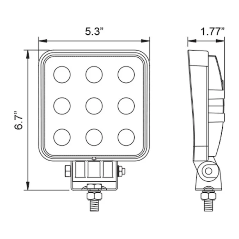 Buyers Products 5 Inch Wide LED Square Flood Light Model 1492119 - Image 9