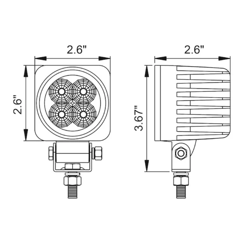 Buyers Products 2.5 Inch Wide LED Square Flood Light Model 1492129 - Image 9