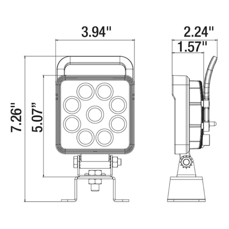 Buyers Products 4 Inch LED Square Flood Light with Switch and Handle Model 1492193 - Image 8