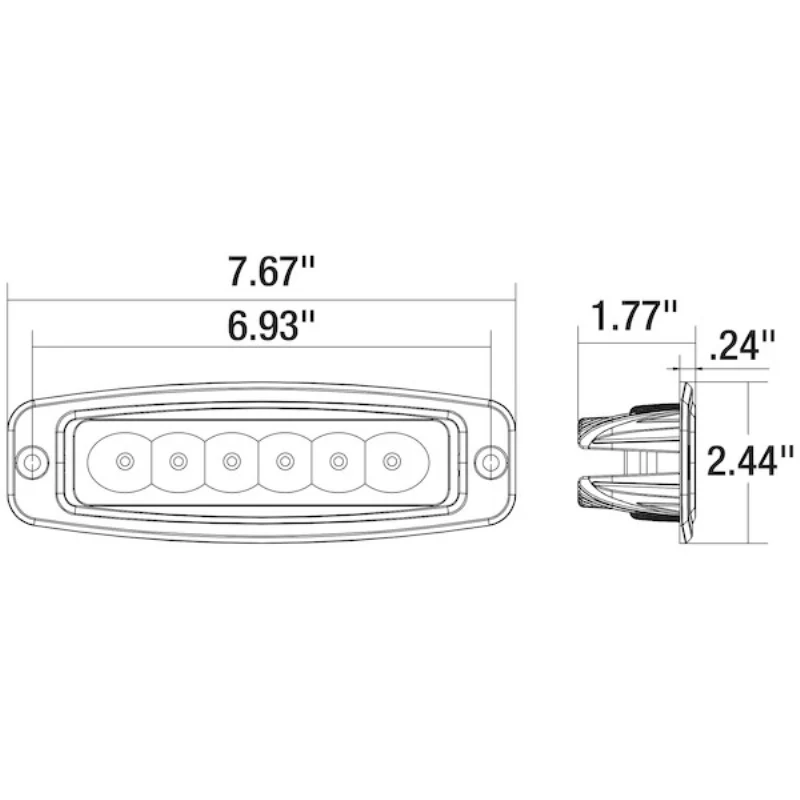 Buyers Products Ultra Bright 7.5 Inch LED Rectangular Flood Light with Angled Mounting Bracket Model 1492228 - Image 7