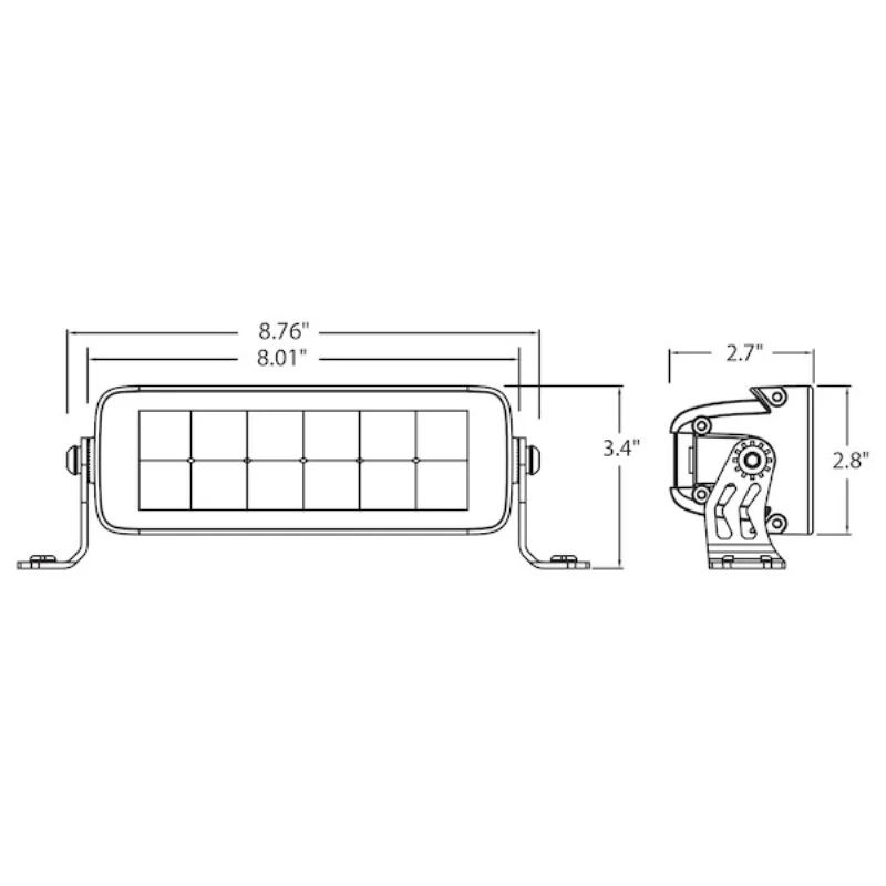 Buyers Products Edgeless Ultra Bright 8" LED Combination Spot-Flood Light Bar - Dual Row Series Model 1492260 - Image 9