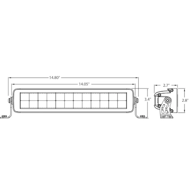 Buyers Products Edgeless Ultra Bright 14" LED Combination Spot-Flood Light Bar - Dual Row Series Model 1492261 - Image 10