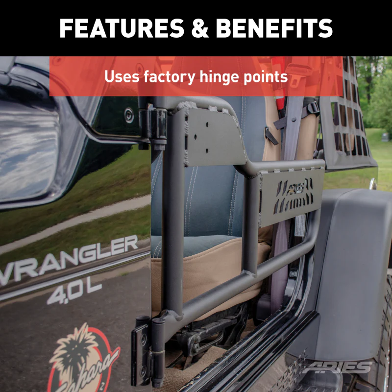 ARIES Jeep Wrangler TJ Aluminum Tube Doors Model 1500100 - Image 5