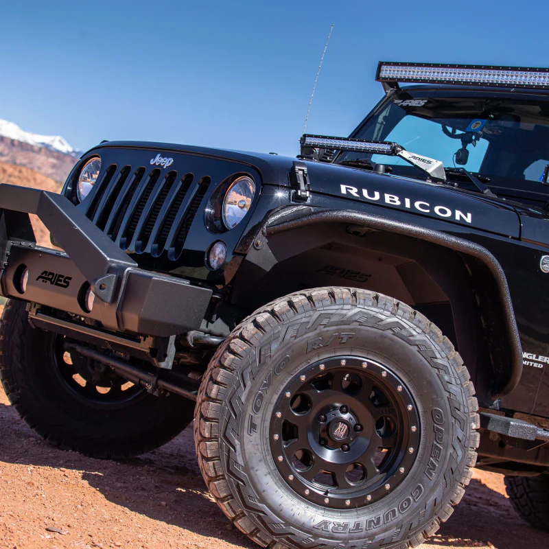 ARIES Jeep Wrangler JK Black Aluminum Front Fender Flares Model 1500201 - Image 9
