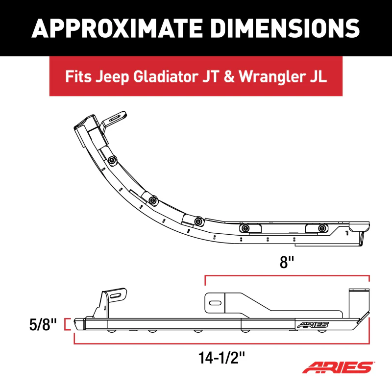 ARIES LED Fender Lights for Jeep Wrangler JL, Gladiator JT Model 1500235 - Image 2