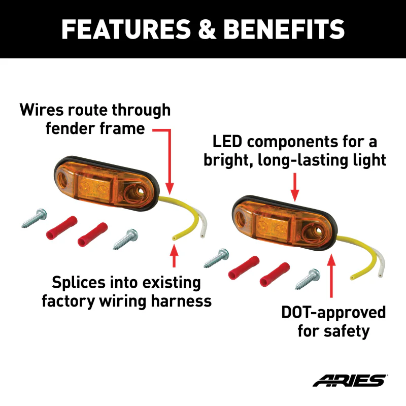 ARIES Jeep Fender Flare LED Side Markers Model 1500240 - Image 3