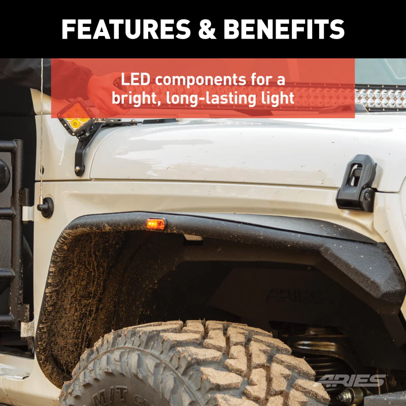 ARIES Jeep Fender Flare LED Side Markers Model 1500240 - Image 4