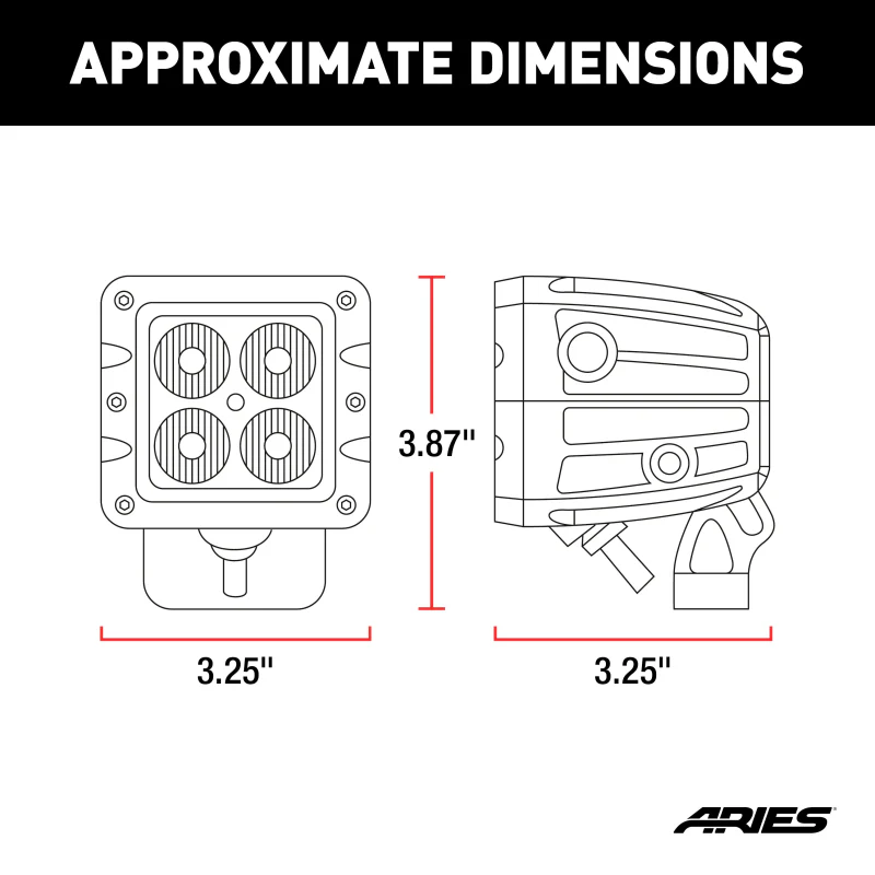 ARIES 2" Square Cube LED Lights (2,200 Lumens) Model 1501252 - Image 2