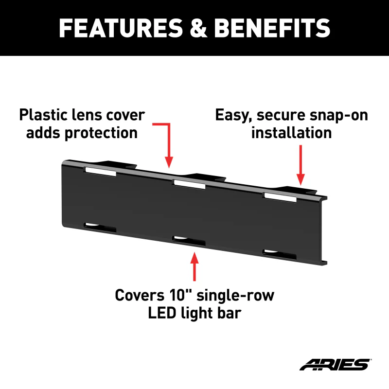 ARIES LED Light Cover for 10" Single-Row Light Bars Model 1501261 - Image 3