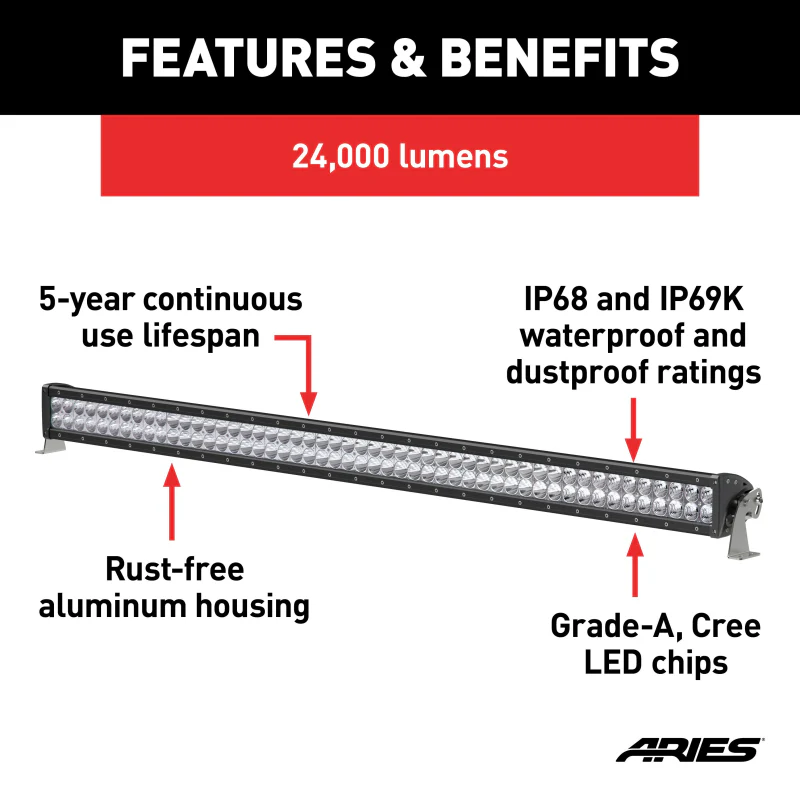 ARIES 50" Double-Row LED Light Bar (24,000 Lumens) Model 1501278 - Image 3