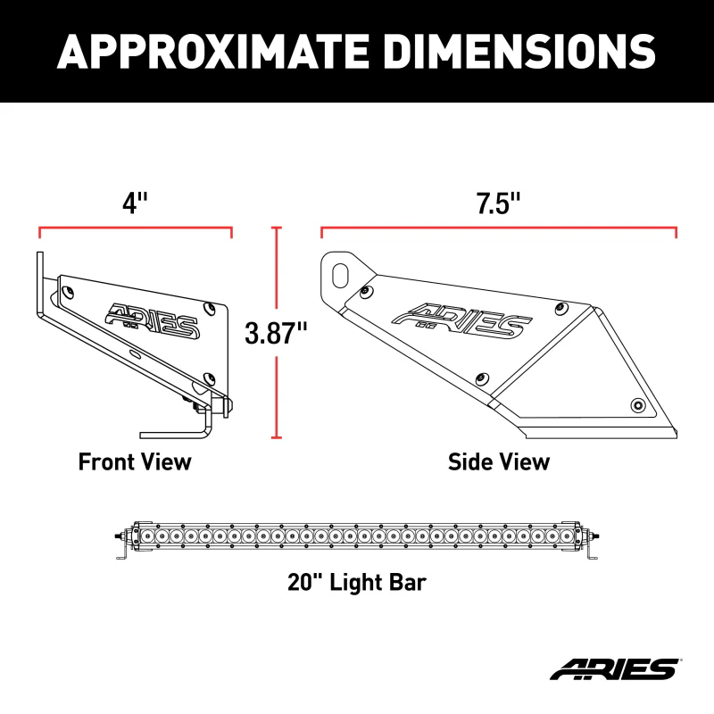 ARIES Jeep JK Hood Light and Brackets Model 1501300 - Image 3