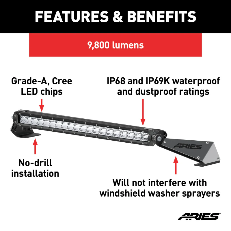 ARIES Jeep JK Hood Light and Brackets Model 1501300 - Image 4