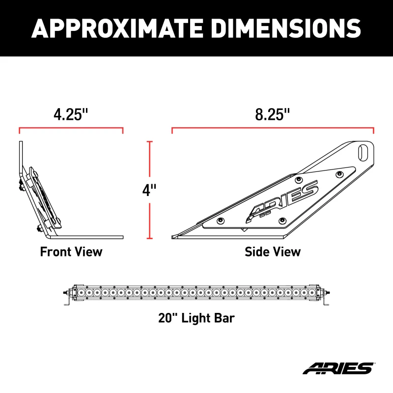 ARIES Jeep TJ Hood Light and Brackets Model 1501302 - Image 3