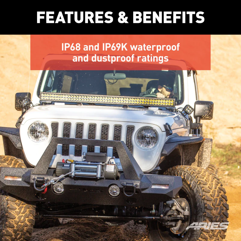 ARIES Jeep Wrangler JL, Gladiator Windshield Light Bar and Brackets Model 1501306 - Image 6