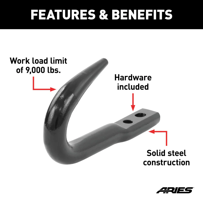 ARIES Bolt-On Bumper Tow Hook (9,000 lbs.) Model 15600TW - Image 4