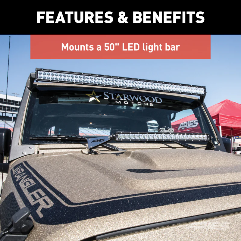 ARIES Jeep JK Roof Light Mounting Brackets Model 15911 - Image 4