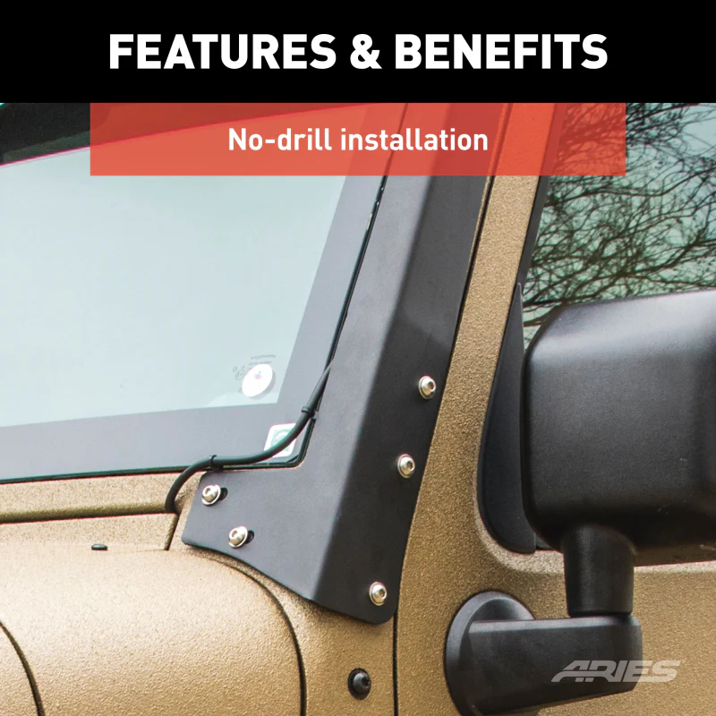 ARIES Jeep JK Roof Light Mounting Brackets Model 15911 - Image 7