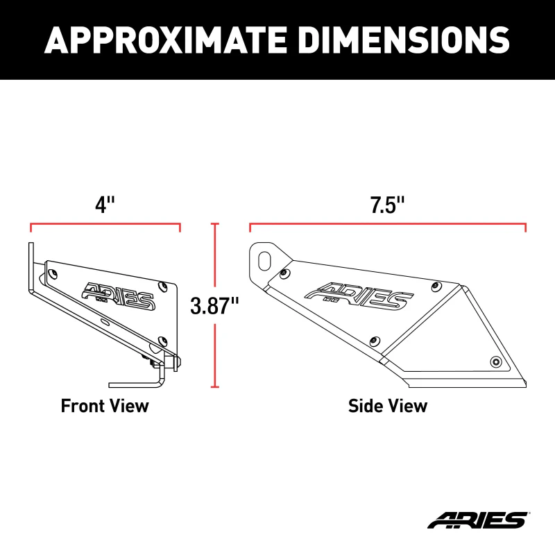 ARIES Jeep JK Hood Light Mounting Brackets Model 15912 - Image 2