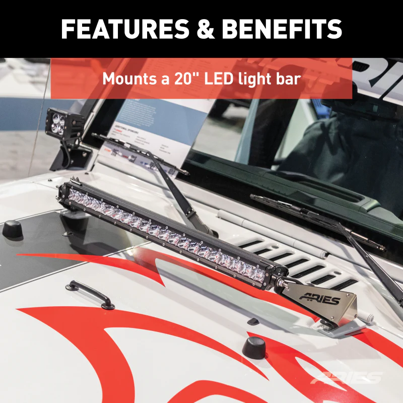 ARIES Jeep JK Hood Light Mounting Brackets Model 15912 - Image 4
