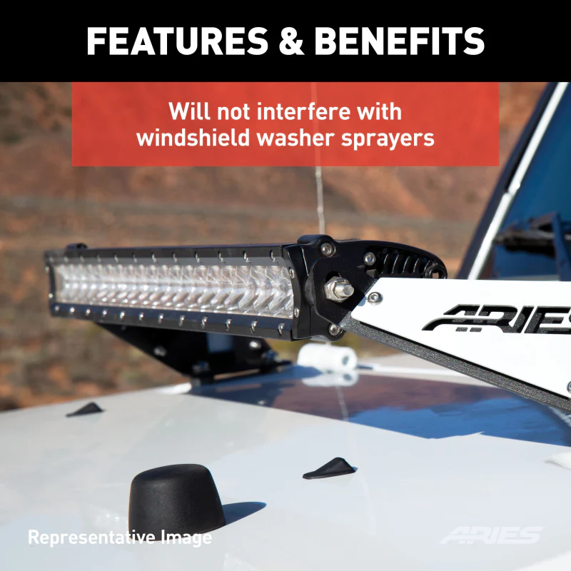 ARIES Jeep JK Hood Light Mounting Brackets Model 15912 - Image 5