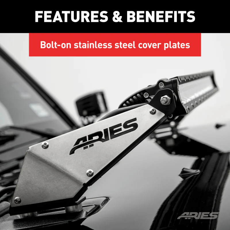 ARIES Jeep JK Hood Light Mounting Brackets Model 15912 - Image 6