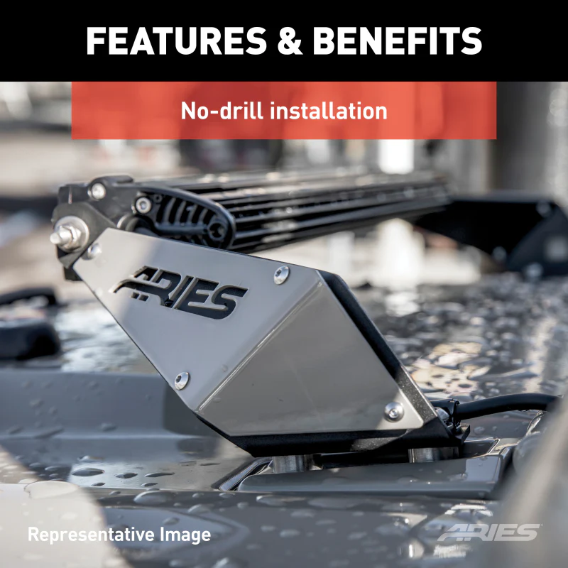 ARIES Jeep JK Hood Light Mounting Brackets Model 15912 - Image 7