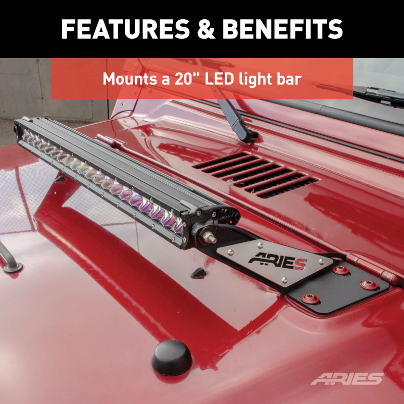 ARIES Jeep TJ Hood Light Mounting Brackets Model 15913 - Image 4