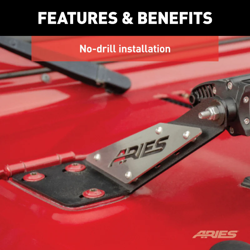 ARIES Jeep TJ Hood Light Mounting Brackets Model 15913 - Image 7