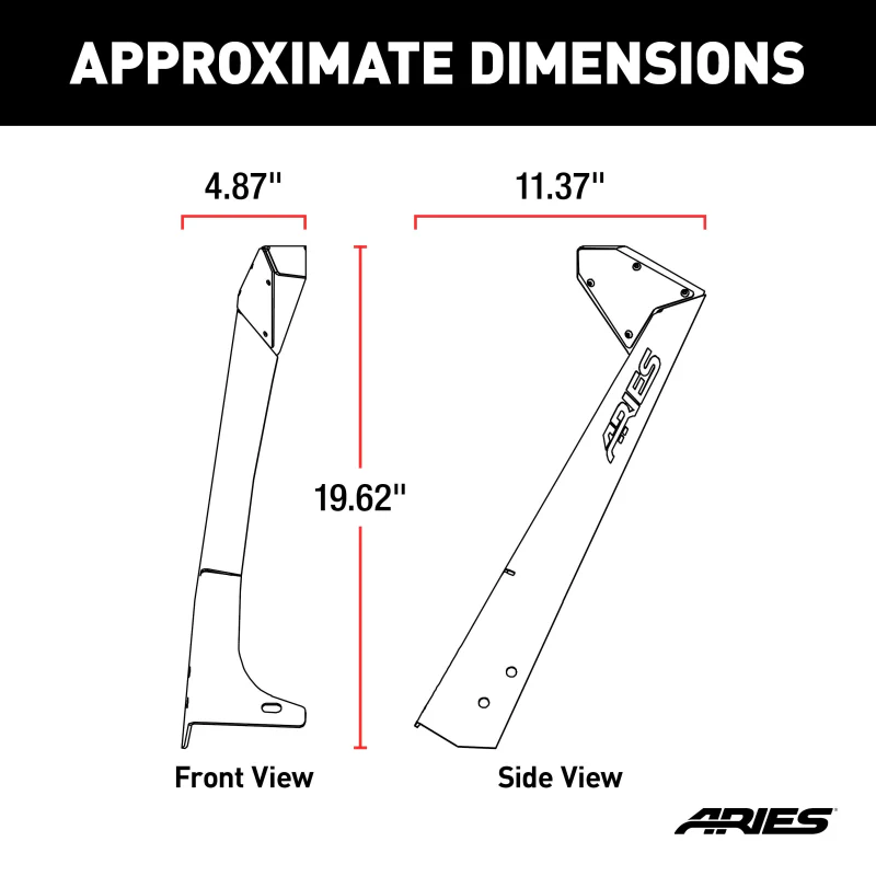 ARIES Jeep TJ Roof Light Mounting Brackets Model 15915 - Image 2