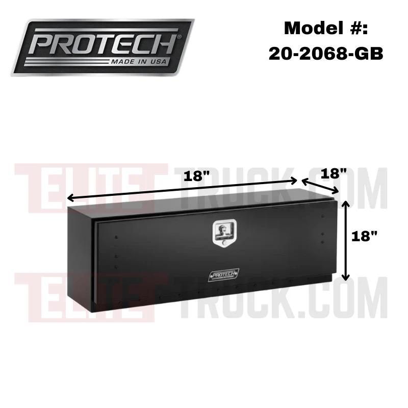 ProTech Underbody/Top Mount Box 18X18X18 Drop Smooth Drop Door Style - Gloss Black Model 20-2068-GB - Image 2