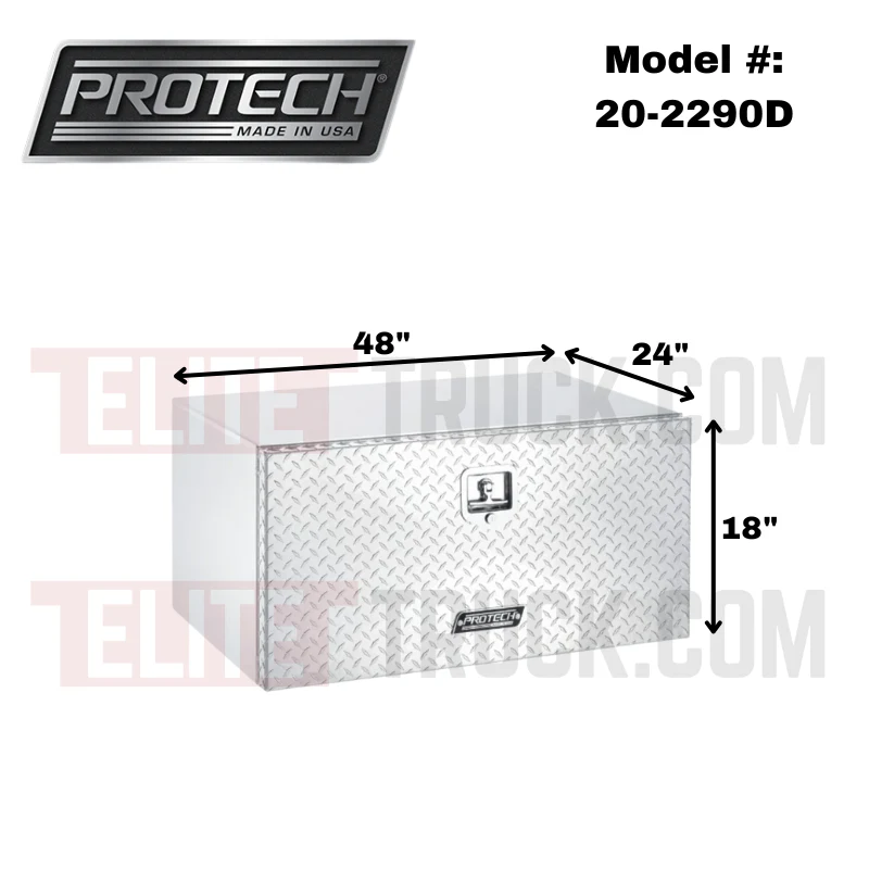 ProTech Underbody Box - 18X24X48 Diamond Plate Drop Door Style Bright Aluminum Model 20-2290D - Image 2