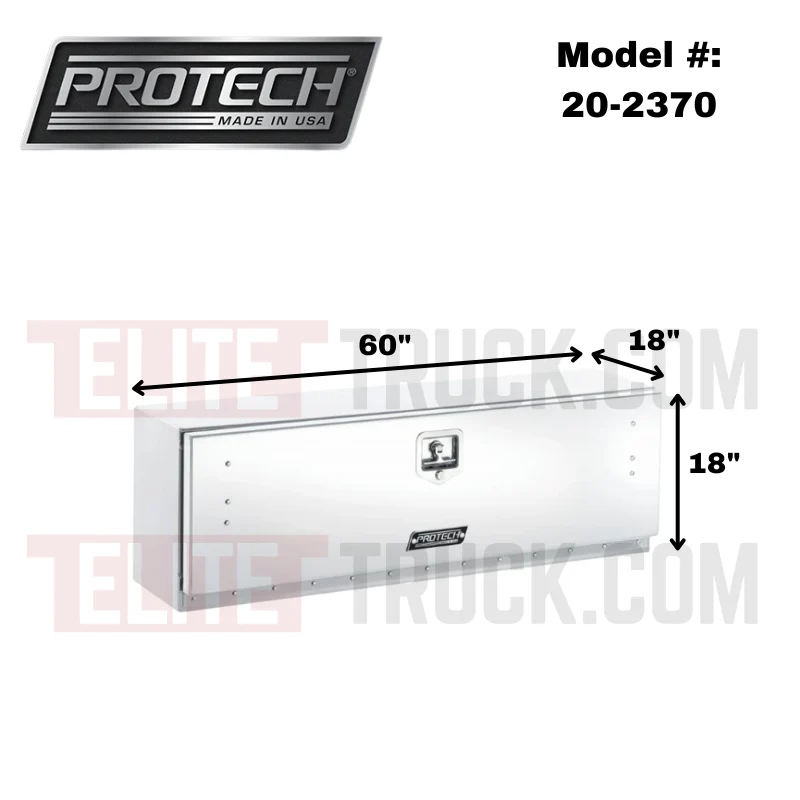 ProTech Underbody/Top Mount Box 18X18X60 Drop Smooth Drop Door Style Bright Aluminum Model 20-2370 - Image 2