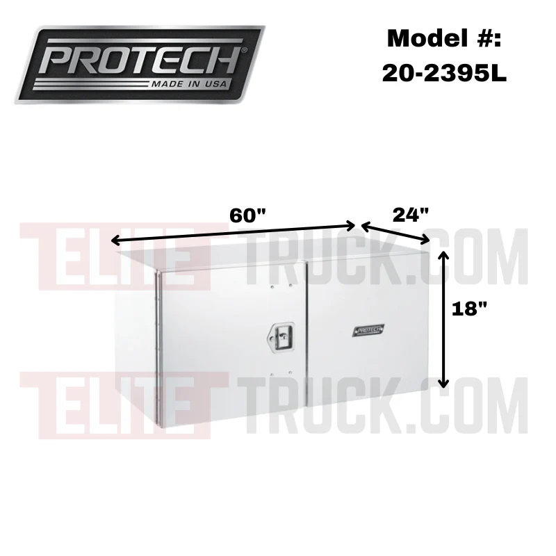 ProTech Underbody Box - 18X24X60 Driver Side Double Smooth Barn Door Style Bright Aluminum Model 20-2395L - Image 2